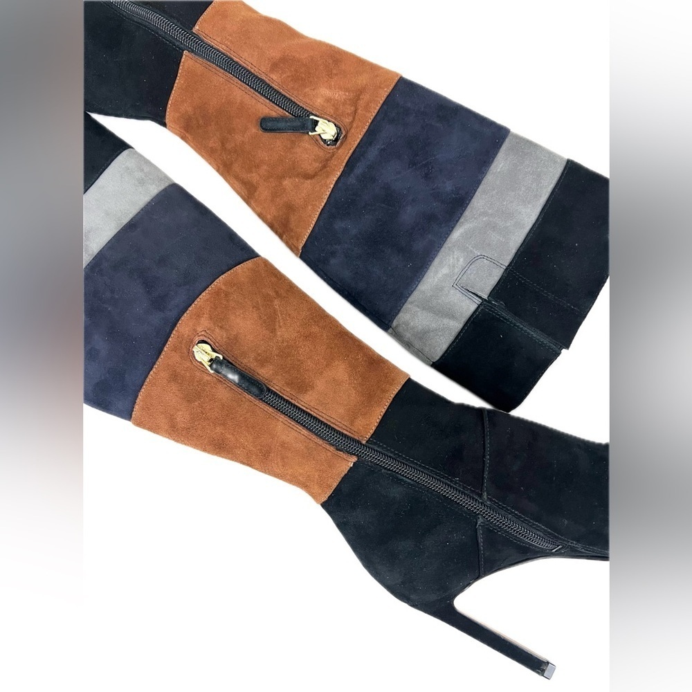Nine West Toprank Colorblock Suede Boots - Size 5 - Picture 9 of 16